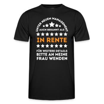 Unter neuem Management – Lustiges Rentner-Design - Männer Funktions-T-Shirt - Schwarz - Vorne - AI Model Male 178 dark (178cm)