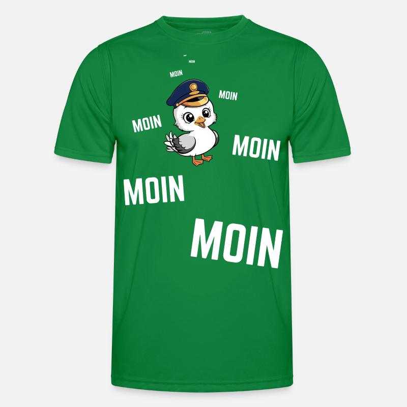 Moin Seegrüße mit Möwe an der Nordsee Männer Funktions-T-Shirt