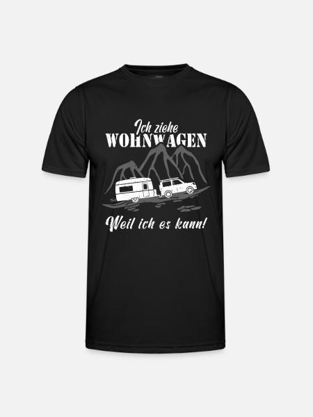 Ich ziehe Wohnwagen - Männer Funktions-T-Shirt - Schwarz