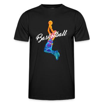 Basketball Spieler Basketballer Streetball Trikot - Männer Funktions-T-Shirt - Schwarz - Vorne - AI Model Male 178 dark (178cm)