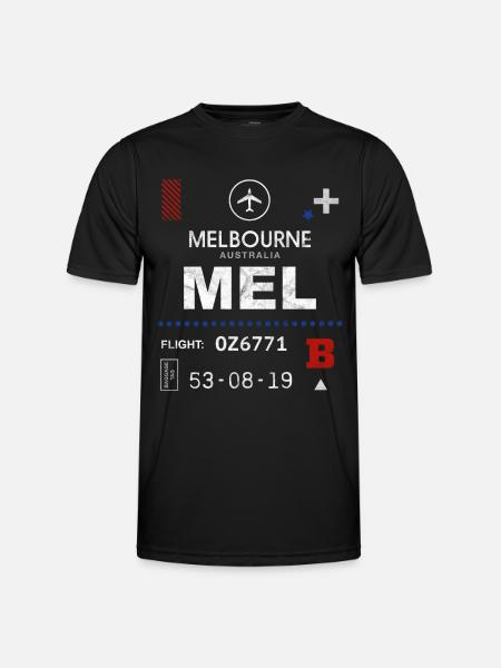 Étiquette d’aéroport de Melbourne - T-shirt sport Homme - noir