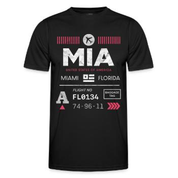 Etikett des Flughafens Miami - Männer Funktions-T-Shirt - Schwarz - Vorne - AI Model Male 178 dark (178cm)