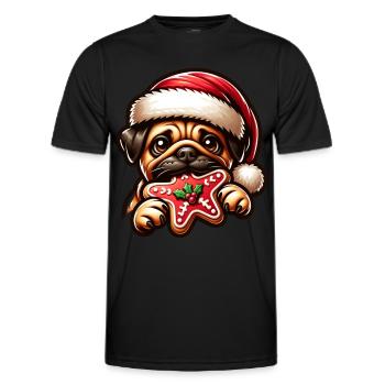 Mops - Männer Funktions-T-Shirt - Schwarz - Vorne - AI Model Male 178 dark (178cm)