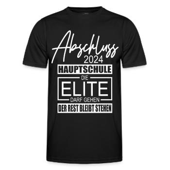 Abschluss 2024 Hauptschule - Männer Funktions-T-Shirt - Schwarz - Vorne - AI Model Male 178 dark (178cm)
