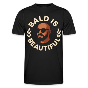 Männer Glatze Geschenkidee Bald Is Beautiful - Männer Funktions-T-Shirt - Schwarz - Vorne - AI Model Male 178 dark (178cm)