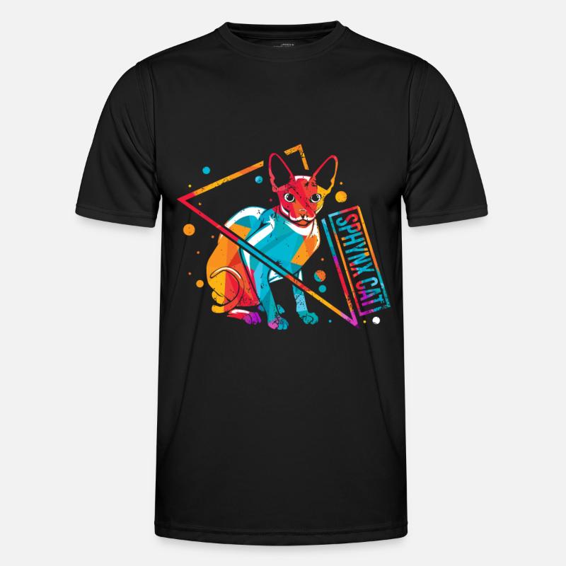 Sphynx Sphinx Cat Retro - Men's Functional T-Shirt - black