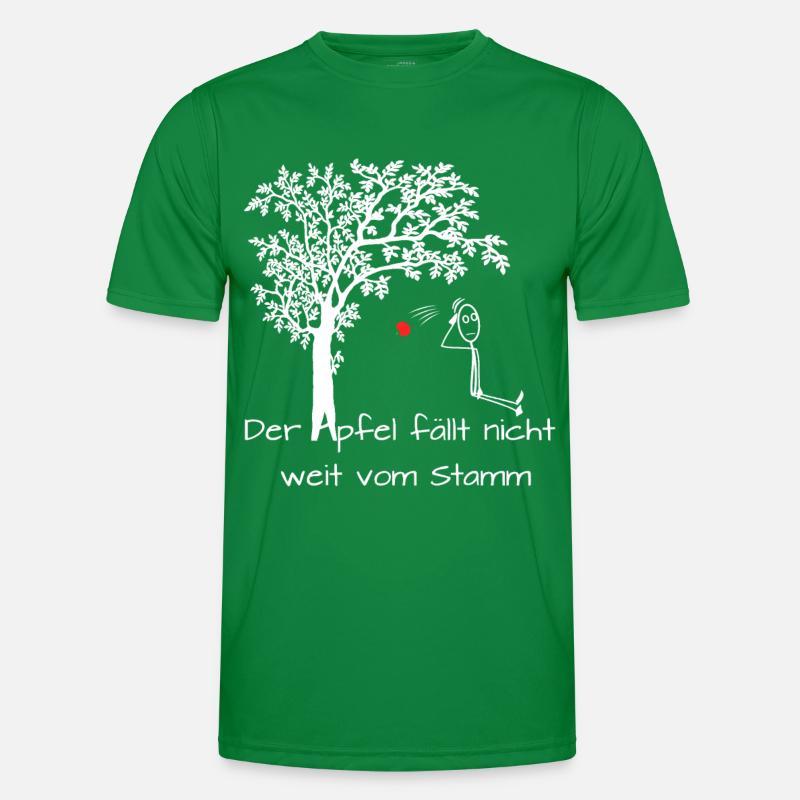 Apfel fällt nicht weit vom Stamm Spruch Witzig Männer Funktions-T-Shirt