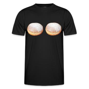 Krapfen Brüste - Lustiges Faschingskostüm Berliner - Männer Funktions-T-Shirt - Schwarz - Vorne - AI Model Male 178 dark (178cm)