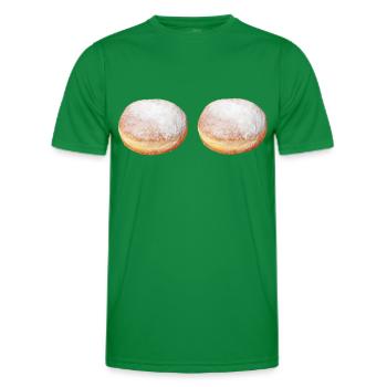 Krapfen Brüste - Lustiges Faschingskostüm Berliner - Männer Funktions-T-Shirt - Kelly Green - Vorne - AI Model Male 178 dark (178cm)