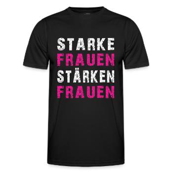 starke frauen stärken frauen Sprüche - Männer Funktions-T-Shirt - Schwarz - Vorne - AI Model Male 178 dark (178cm)