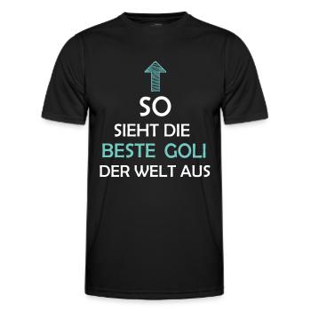 Goli Firmgoli Taufgoli Geschenkidee - Männer Funktions-T-Shirt - Schwarz - Vorne - AI Model Male 178 dark (178cm)