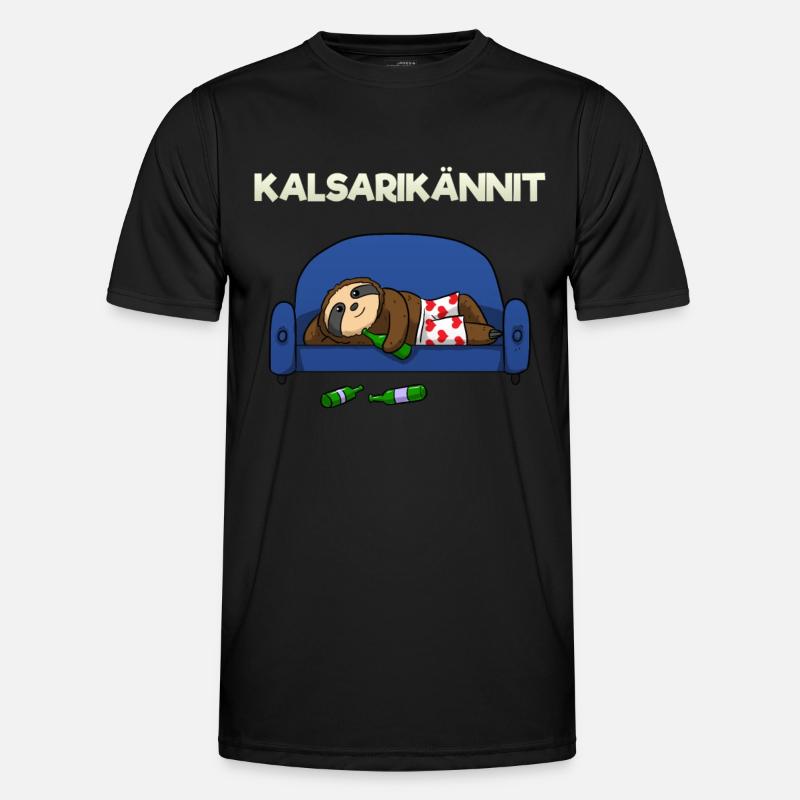 Kalsarikännit - Männer Funktions-T-Shirt - Schwarz