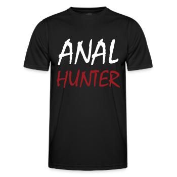 Anal Hunter Analsex versaut ü18 Spruch Notgeil - Männer Funktions-T-Shirt - Schwarz - Vorne - AI Model Male 178 dark (178cm)