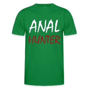Anal Hunter Analsex versaut ü18 Spruch Notgeil - Männer Funktions-T-Shirt - Kelly Green - Vorne - AI Model Male 178 dark (178cm)