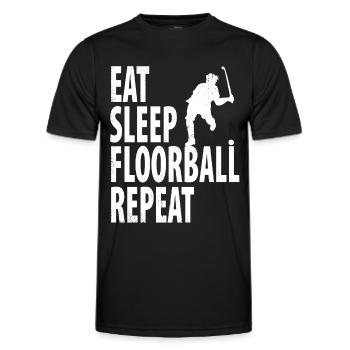 Floorball - Men's Functional T-Shirt - black - Front - AI Model Male 178 dark (178cm)