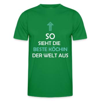 So sieht die Beste Köchin der Welt aus Kochschürze - Männer Funktions-T-Shirt - Kelly Green - Vorne - AI Model Male 178 dark (178cm)