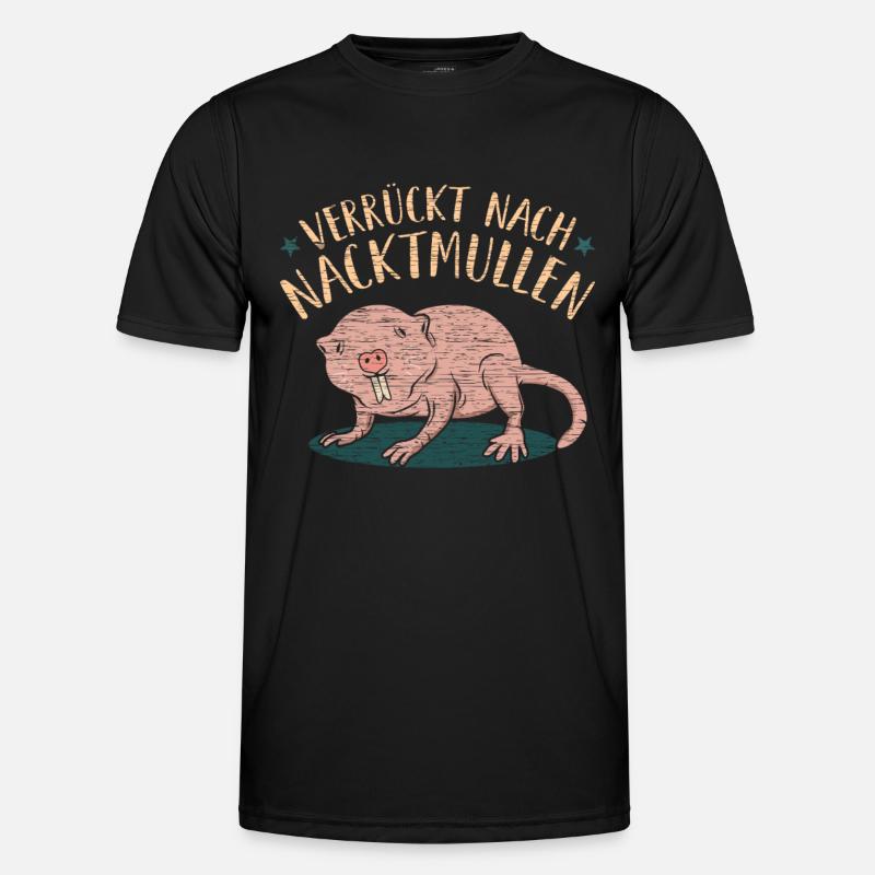 Nacktmull - Männer Funktions-T-Shirt - Schwarz