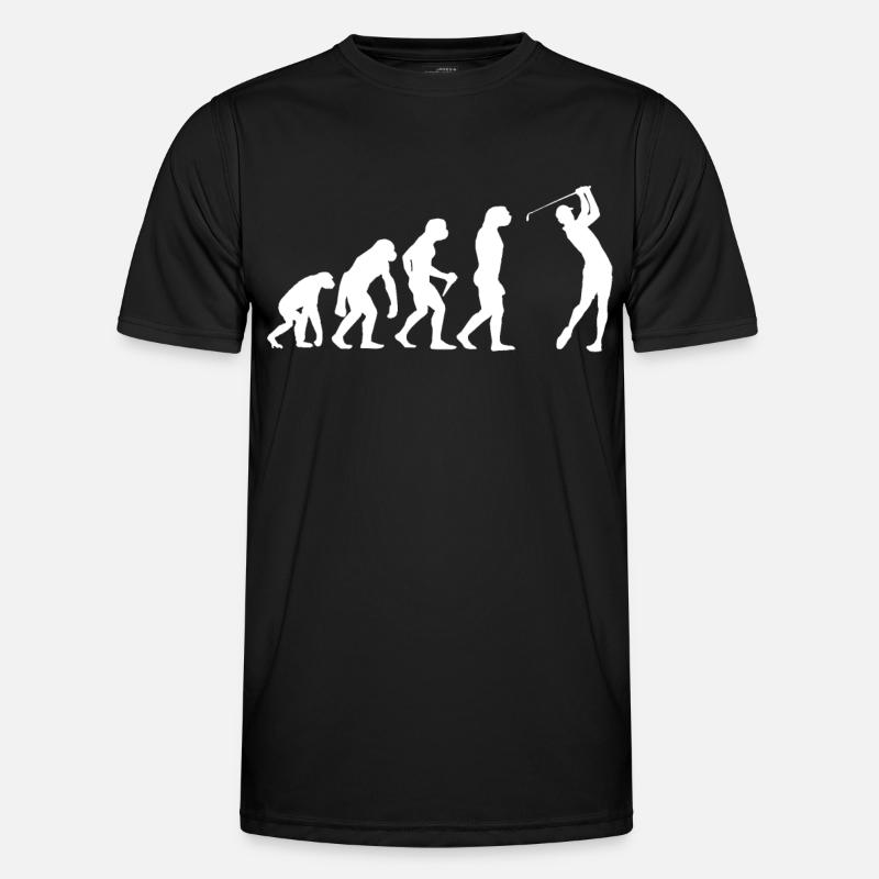 Golf Golfspieler Golfer Evolution Golfspielen - Männer Funktions-T-Shirt - Schwarz