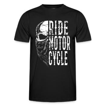 ride Motorcycles Skull - Men's Functional T-Shirt - black - Front - AI Model Male 178 dark (178cm)
