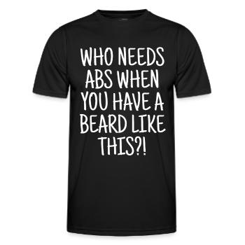 Qui a besoin d’abdominaux quand vous avez une barbe comme celle-ci - T-shirt sport Homme - noir - Devant - AI Model Male 178 dark (178cm)