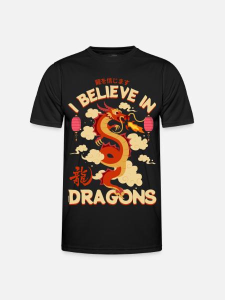 Believe in dragons - Men's Functional T-Shirt - black