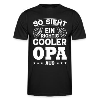 So Sieht Ein Richtig Cooler Opa Aus Geschenk - Männer Funktions-T-Shirt - Schwarz - Vorne - AI Model Male 178 dark (178cm)