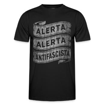 ALERTA ALERTA ANTIFASCIST ANTIFASCISTS - Men's Functional T-Shirt - black - Front - AI Model Male 178 dark (178cm)