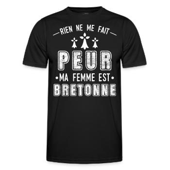 Bretagne idée cadeau pour bretons. Citation couple - T-shirt sport Homme - noir - Devant - AI Model Male 178 dark (178cm)