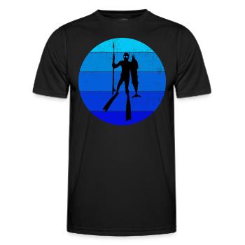 Pêche sous-marine Pêche sous-marine Pêche au harpon - T-shirt sport Homme - noir - Devant - AI Model Male 178 dark (178cm)