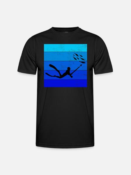 Speerfischen Speerfischen Speerfischer Fischen - Männer Funktions-T-Shirt - Schwarz