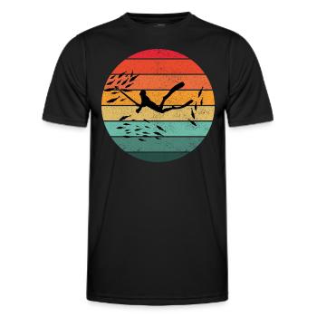 Pêche sous-marine Pêche sous-marine Pêche au harpon - T-shirt sport Homme - noir - Devant - AI Model Male 178 dark (178cm)