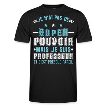 Enseignant humour professeur, école, idée cadeau - T-shirt sport Homme - noir - Devant - AI Model Male 178 dark (178cm)