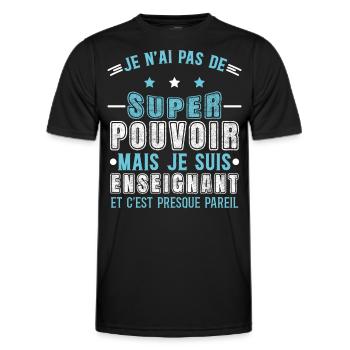 Enseignant humour professeur, école, idée cadeau - T-shirt sport Homme - noir - Devant - AI Model Male 178 dark (178cm)