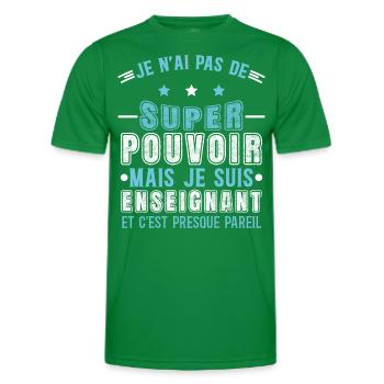 Enseignant humour professeur, école, idée cadeau - T-shirt sport Homme - vert - Devant - AI Model Male 178 dark (178cm)