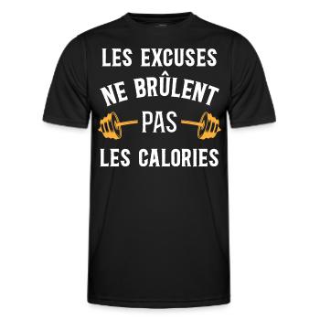 Musculation Sport. Citation Sportif Drôle Workout - T-shirt sport Homme - noir - Devant - AI Model Male 178 dark (178cm)