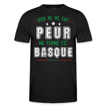 Idée cadeau Basque, humour région citations couple - T-shirt sport Homme - noir - Devant - AI Model Male 178 dark (178cm)