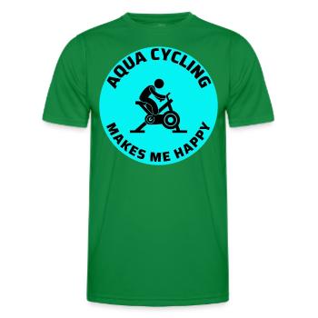 Aqua Cycling Swimming Pool Fitness Training Coach - Men's Functional T-Shirt - kelly green - Front - AI Model Male 178 dark (178cm)