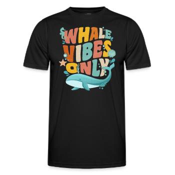 Drôle de baleine, mammifère marin d’observation des baleines - T-shirt sport Homme - noir - Devant - AI Model Male 178 dark (178cm)