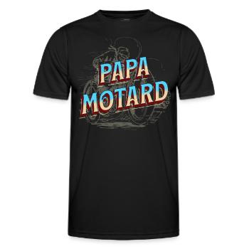 Papa Motard idée cadeau Passion moto humour - T-shirt sport Homme - noir - Devant - AI Model Male 178 dark (178cm)