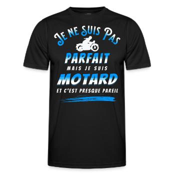 Moto Idée Cadeau pour Motard Citation Humour - T-shirt sport Homme - noir - Devant - AI Model Male 178 dark (178cm)