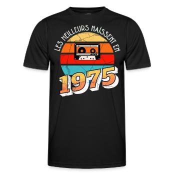 1975 anniversaire année de naissance cadeau humour - T-shirt sport Homme - noir - Devant - AI Model Male 178 dark (178cm)