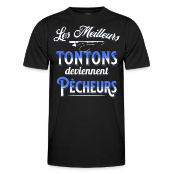 Pêche Cadeau pour Pêcheur Sport Citation Humour - T-shirt sport Homme - noir - Devant - AI Model Male 178 dark (178cm)