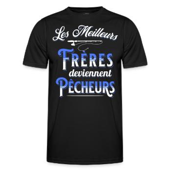 Pêche Cadeau pour Pêcheur Sport Citation Humour - T-shirt sport Homme - noir - Devant - AI Model Male 178 dark (178cm)