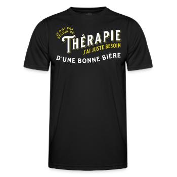 Apéro Idée Cadeau Citation Bière Alcool Apéritif - T-shirt sport Homme - noir - Devant - AI Model Male 178 dark (178cm)