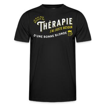 Apéro Idée Cadeau Citation Bière Alcool Apéritif - T-shirt sport Homme - noir - Devant - AI Model Male 178 dark (178cm)