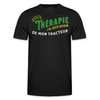 Agriculteur cadeau pour fermier tracteur humour - T-shirt sport Homme - noir - Devant - AI Model Male 178 dark (178cm)