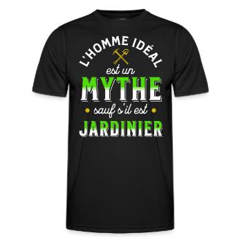 Jardin idée cadeau pour Jardinier Potager Citation - T-shirt sport Homme - noir - Devant - AI Model Male 178 dark (178cm)
