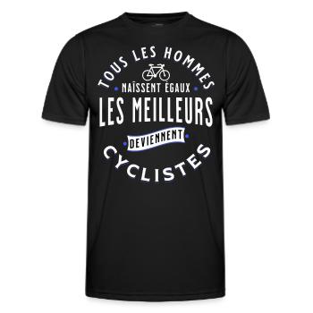 Cycliste, idée cadeau pour passionné vélo Cyclisme - T-shirt sport Homme - noir - Devant - AI Model Male 178 dark (178cm)