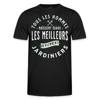 Jardin idée cadeau pour Jardinier Potager Citation - T-shirt sport Homme - noir - Devant - AI Model Male 178 dark (178cm)