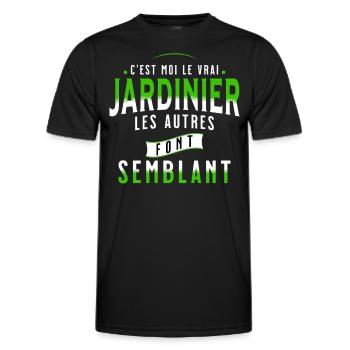 Jardin idée cadeau pour Jardinier Potager Citation - T-shirt sport Homme - noir - Devant - AI Model Male 178 dark (178cm)
